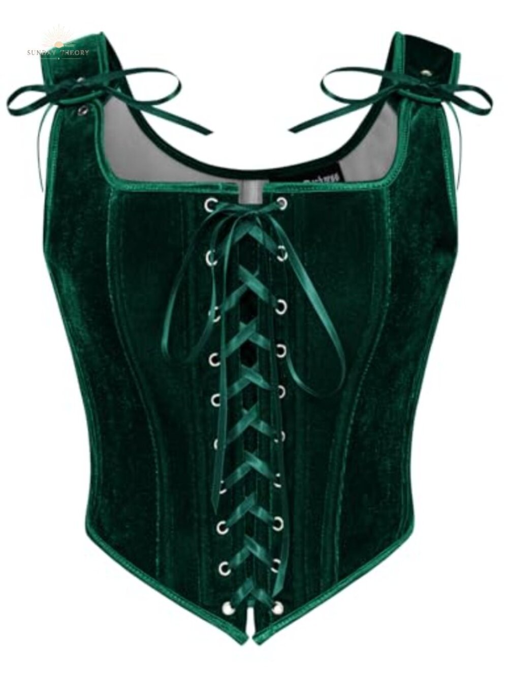 Velvet Corset Top Overbust Lace-Up Renaissance Bustier Medieval